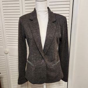 41 Hawthorn Deep Heather Gray Blazer w/ Houndstooth Accents, Ladies Size Medium